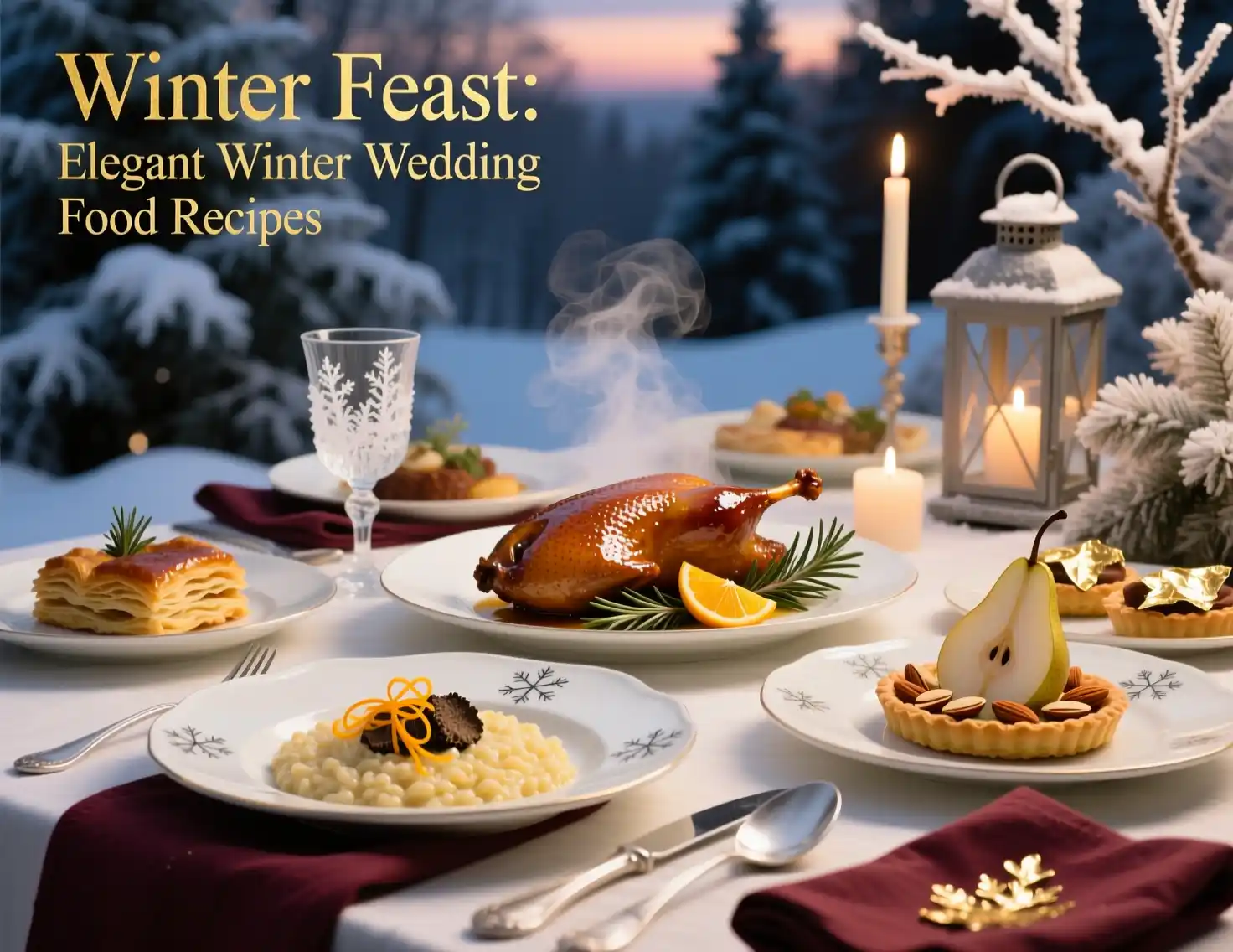 Elegant Winter Wedding Food