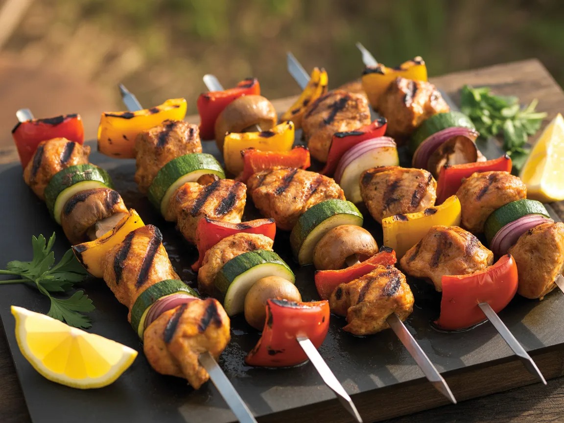 kabobs on the grill