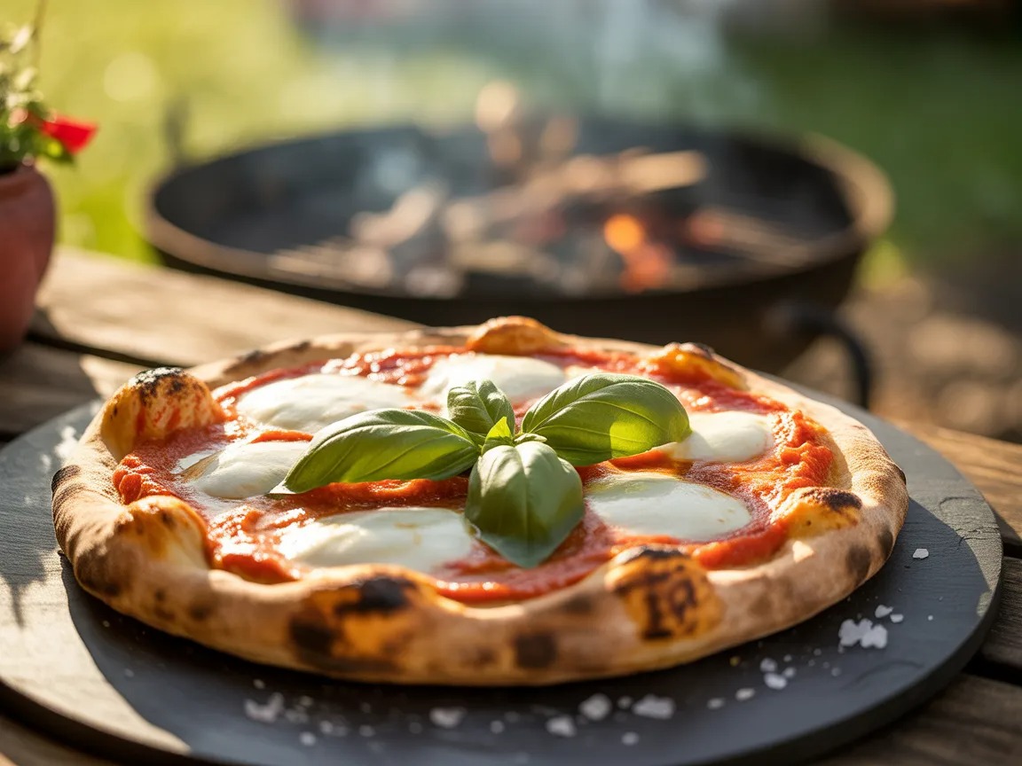 pizza on the grill